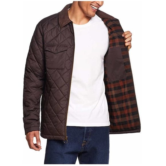 NWT Weatherproof Vintage Men's Quilted Barn Jacket Brown Size M $80 DD097 - Picture 3 of 5